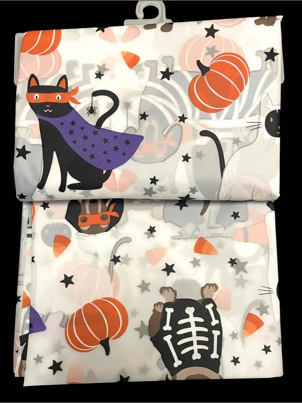 Halloween Cats & Dogs Trick or Treating Costumes PEVA Shower Curtain Pet Fun New